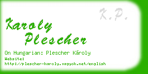 karoly plescher business card